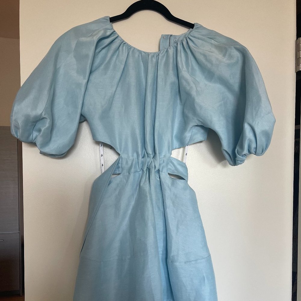 Aje Blue Cutout Dress (size 0) - Picture 4 of 9